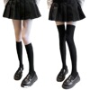 Tide, thin spring summer black colored socks, velvet swan, white tights, mid-length