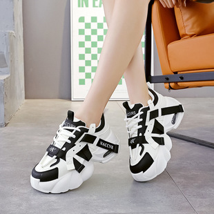 Thick-Soled Dad Shoes for Women 2025 New Spring Popular Women's Shoes Versatile Heightening Sports White Shoes Casual Shoes 2805