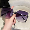Metal square advanced sunglasses, sun protection cream, new collection, high-quality style, internet celebrity, UF-protection