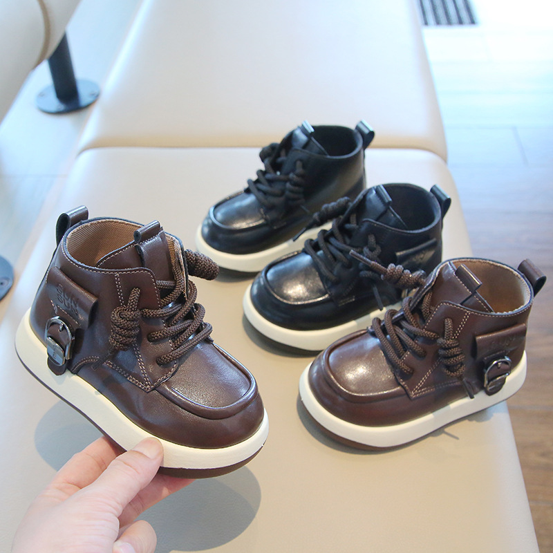 Children's Martin Boots 2026 Spring and Autumn New Style Boys' Short Boots British Fashion Girls' Leather Boots Soft Sole Baby Shoes Single