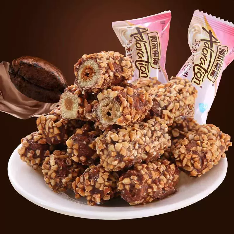 Qiaoshe stick chocolate flavor sandwich rice fruit puffed fruit kitchen casual snack net red wedding candy