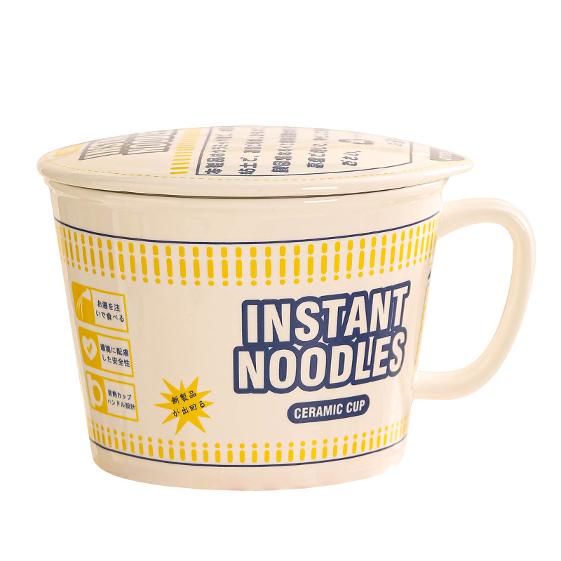 Tazón de fideos instantáneos de estilo japonés horno de microondas disponible Internet celebridad Wordy tazón de polvo de Caracol dormitorio de estudiantes taza de fideos instantáneos cerámica lindo