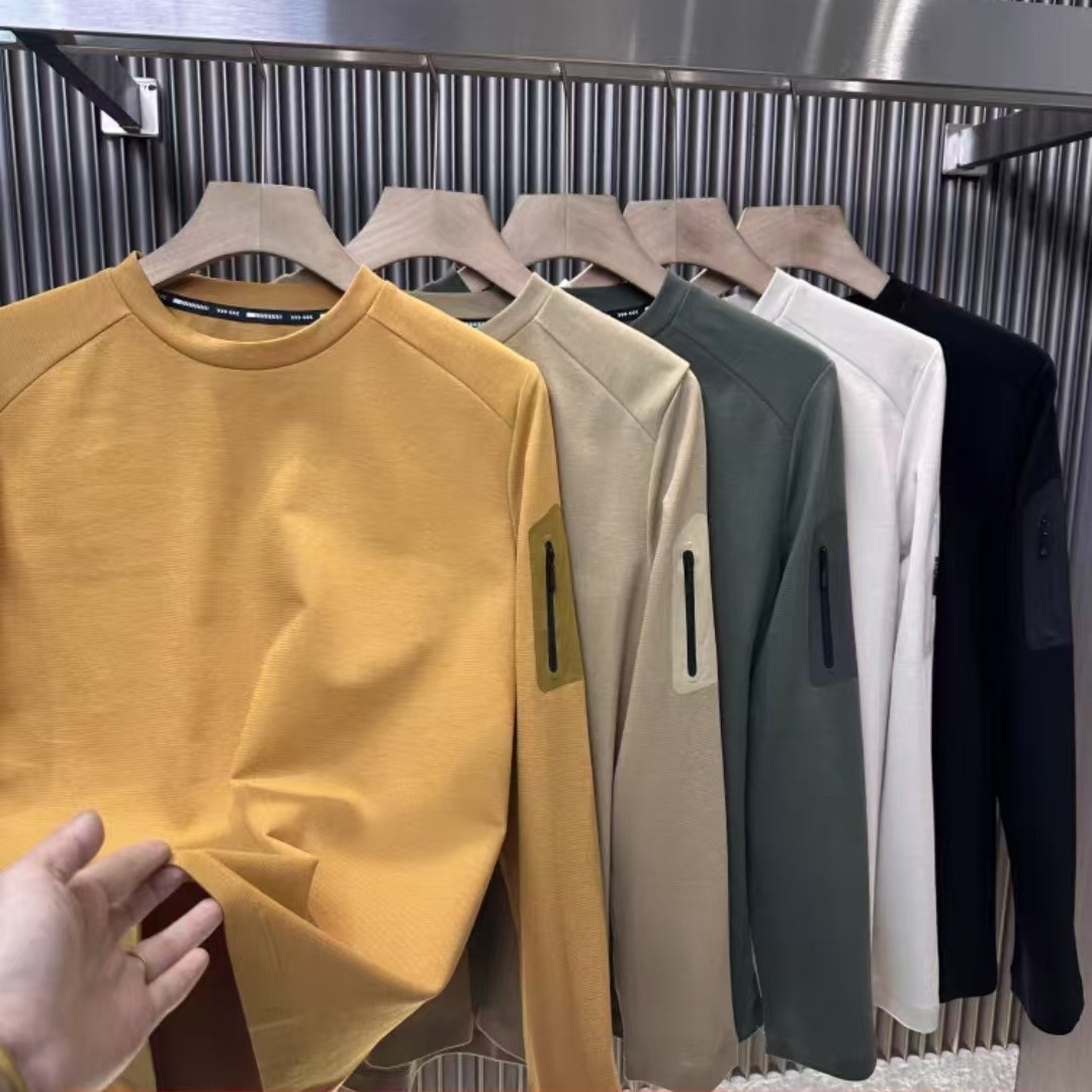 Bird Style! Original 398! New Outdoor Functional Breathable Sports Pressure Glue Pocket T-Shirt Long Sleeve Men