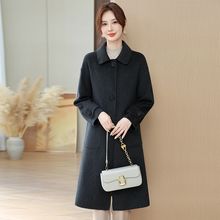 2025新款妈妈双面羊毛大衣洋气毛呢时尚外套宽松长款秋冬