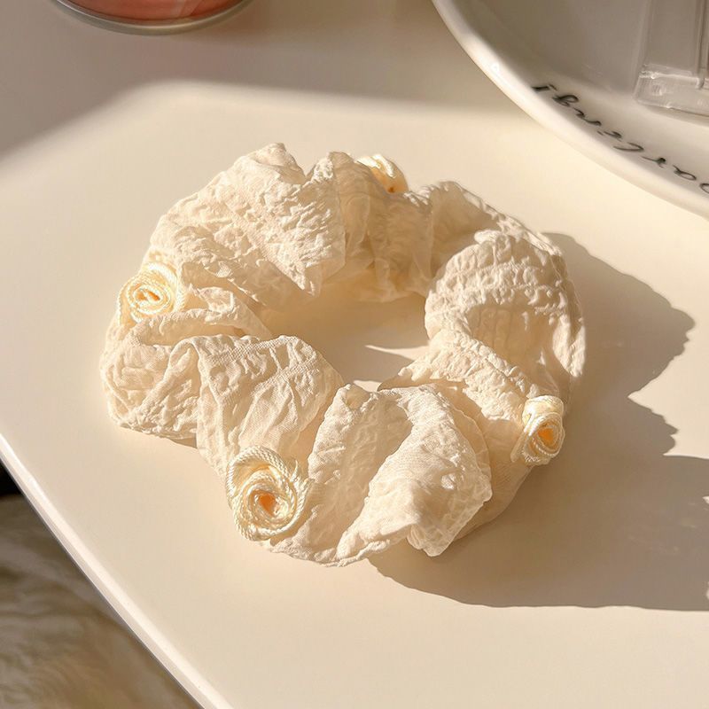 Coreano de encaje a cuadrícula anillo de cabello de intestino para mujeres 2026 nuevo estilo de cabello in-viento de gran tamaño bolas de cabello flor de tocado