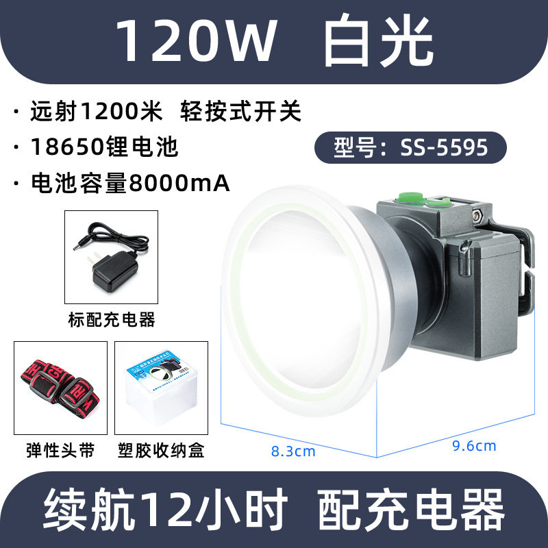 Pistola láser de alta potencia fuerte luz de largo alcance faro recargable batería de litio flash de gran capacidad iluminación al aire libre pesca faro