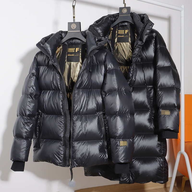 Off-Season Luxury Hot-Selling Black Gold-Ion Short Thickened Commuter Warm Hooded Stylish Casual down Jacket Coat