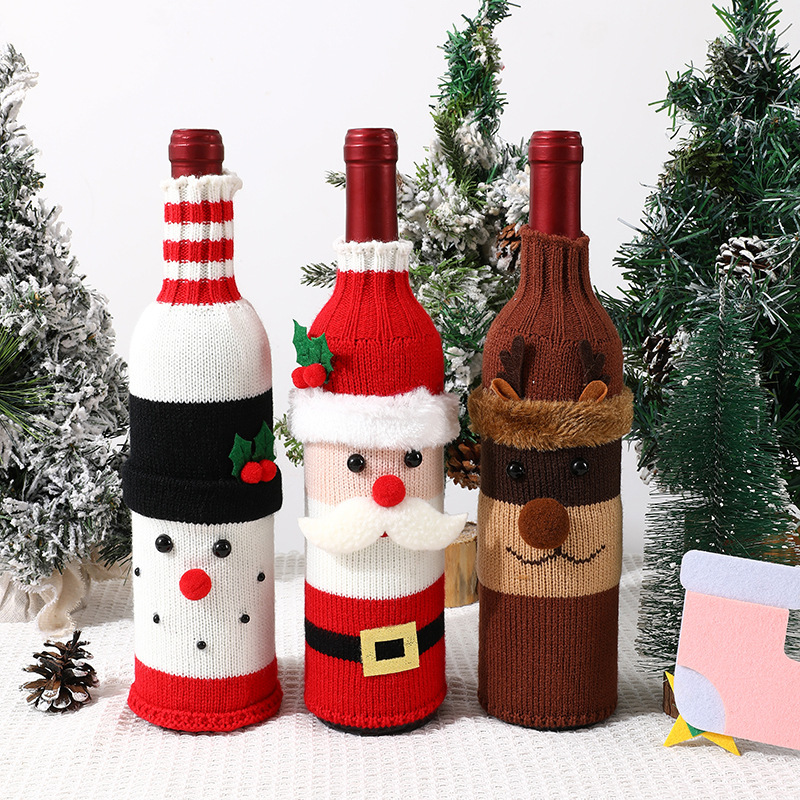 Cross-border New Christmas Wine Bottle Set Champagne Wine Creative Wine Set Hotel Dining Table Restaurant Holiday Decoration Supplies Cross-border New Christmas Wine Bottle Set Champagne Wine Creative Wine Set Hotel Dining Table Restaurant Holiday Decoration Supplies