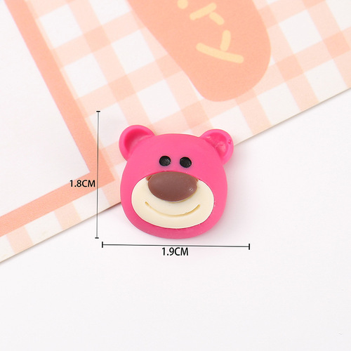 Creative cute strawberry bear diy cream glue phone case accessories m bean bear strawberry resin accessories