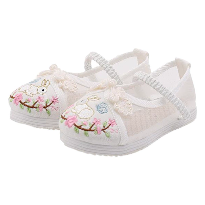 Древний стиль Hanfu обувь детская сетка обувь весной и летом новая лошадь юбка обувь для девочек вышитая обувь старая пекинская обувь из ткани
