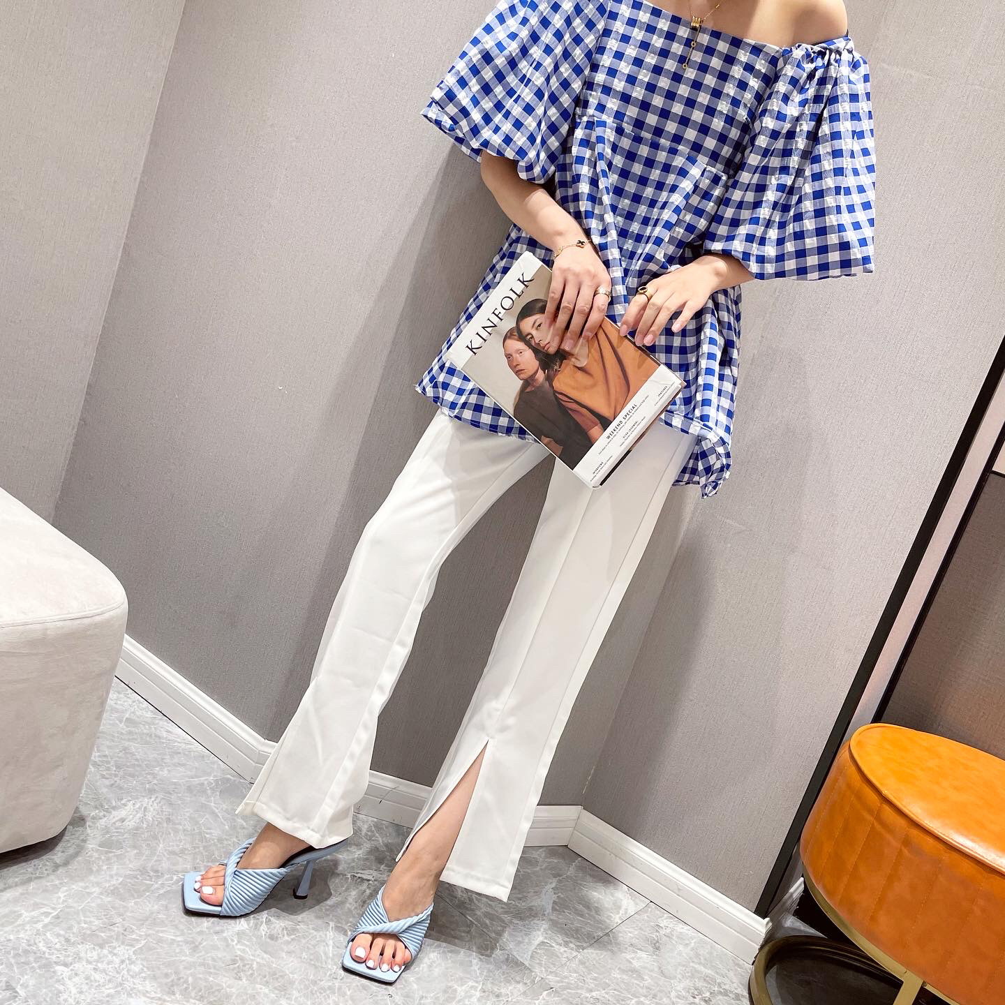 new wrinkled square toe bow sandals wholesale women's clothing Nihaostyles NSSO68485