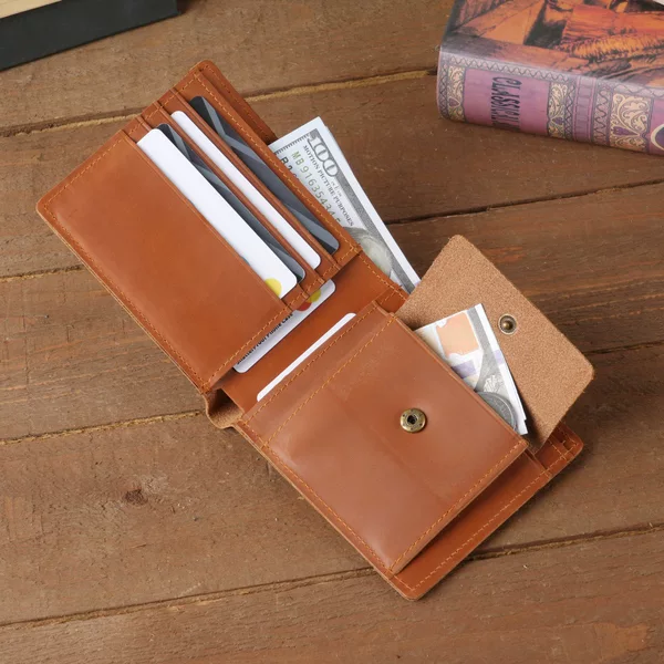 1205 Amazon bestseller in stock, large-capacity storage, short leather wallet, cross-border bestseller, vintage men's coin purse