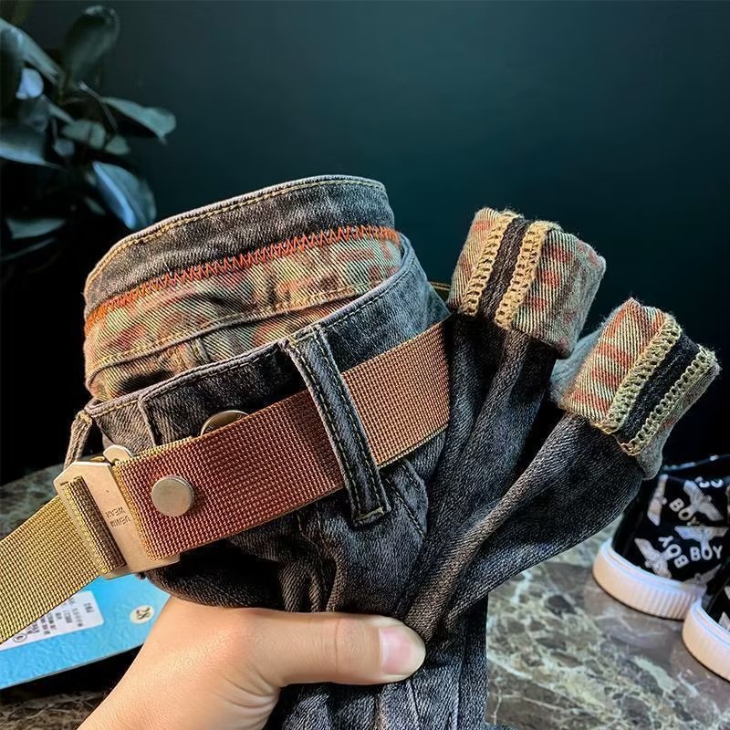 Jeans men's autumn new high-end fashion cropped loose feet Ruan Shuai Korean style casual men's pants cross-border