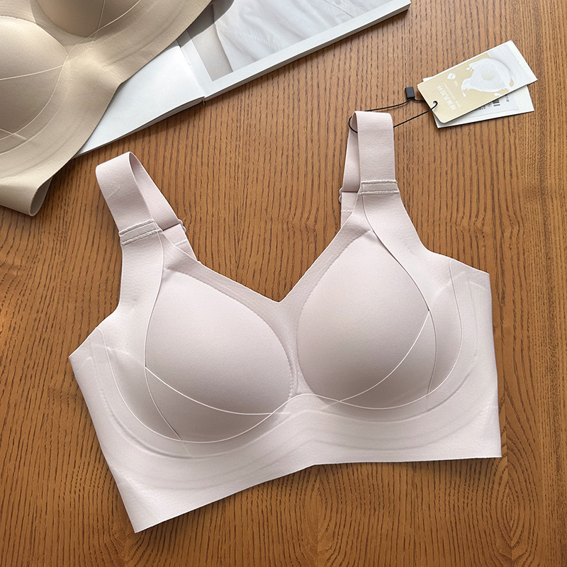 大きな胸の女性のための通気性のあるフルカップラテックスブラジャー、リフティングとたるみ防止の下着、薄いカップのサイド調整可能なブラジャー|undefined