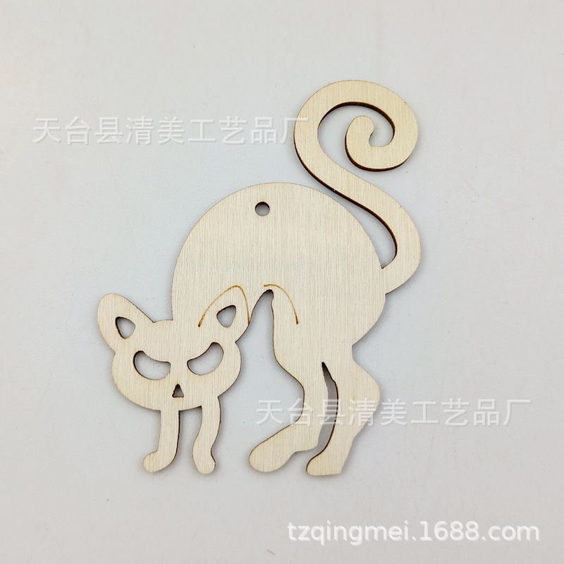 Madera Halloween madera botones decorativos Ghost Festival madera chips 10 unidades un paquete