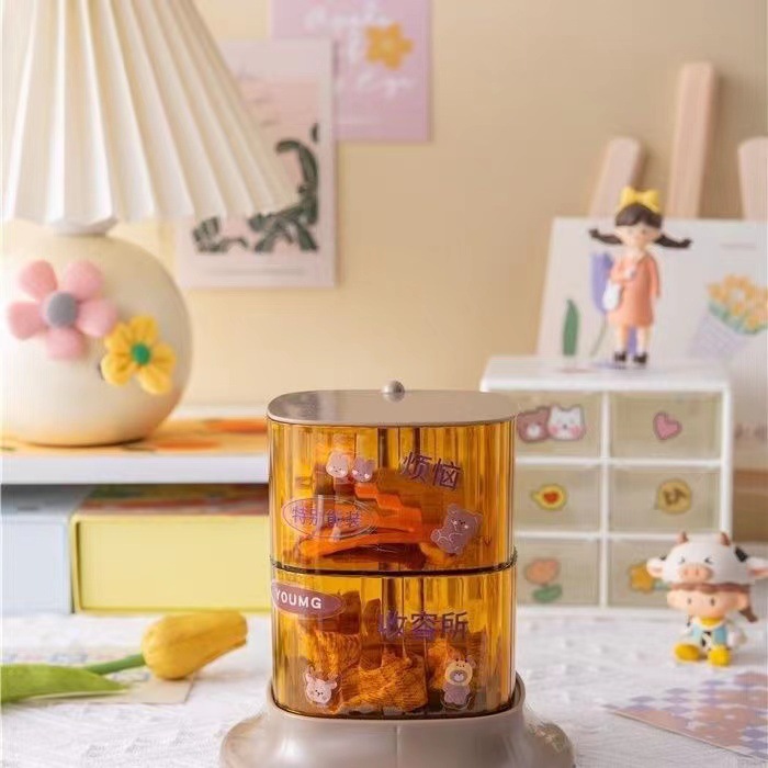 Joyería caja de almacenamiento joyería horquilla luz lujo almacenamiento dormitorio a prueba de polvo escritorio transparente almacenamiento organizador caja