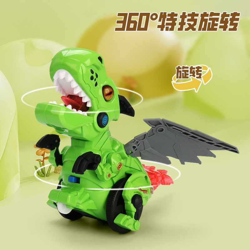 acrobacias eléctricas mecánicas rotativas juguetes de dinosaurio música iluminación caminando automáticamente modelo de simulación de dinosaurio Tyrannosaurus