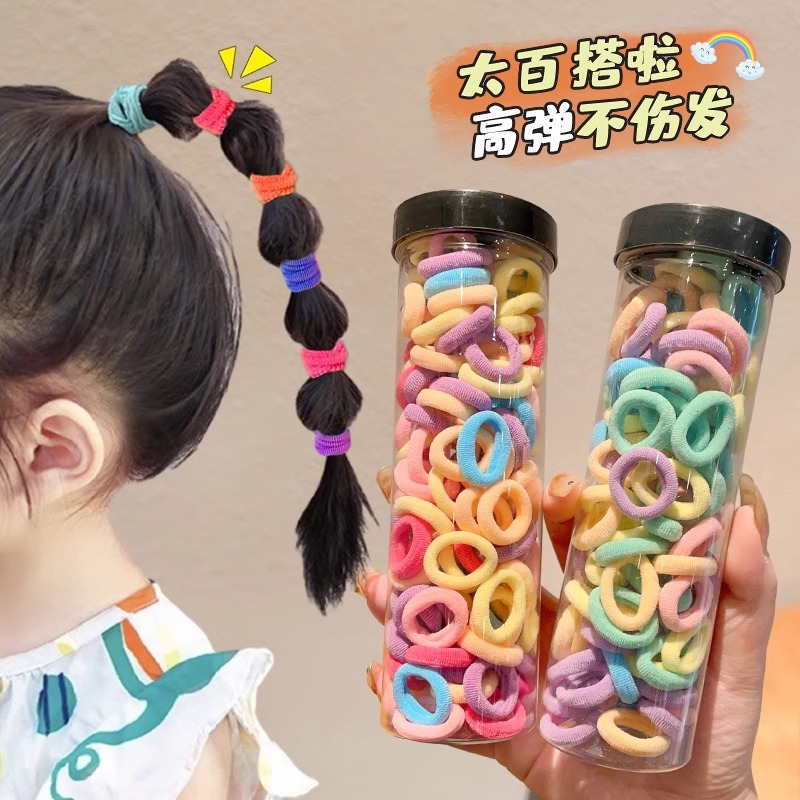 Banda de goma para niños lazo de pelo anillo de toalla anillo de pelo de niña bebé cabeza cuerda sin costuras no duele cabello trenza elástica alta