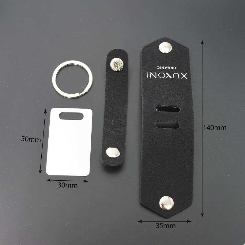 Transfronterizos en blanco de transferencia térmica de cuero desmontable llavero láser multifuncional DIY cuero llave sobre impresión foto