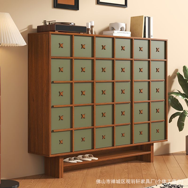 Medieval Style Shoe Cabinet Home Entrance Door Storage Cabinet Bedroom Integrated Entrance Cabinet Storage Cabinet Storage Cabinet