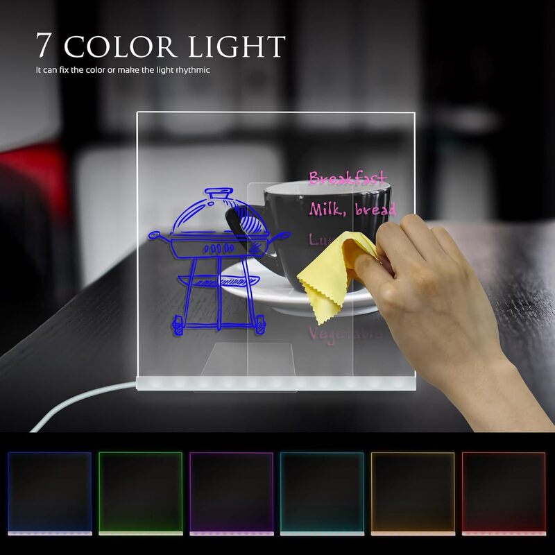 クロスボーダー発光子供メッセージボード手作りクリエイティブledボードリモコン付きカラフルな光の変化7色調光明るさ|undefined