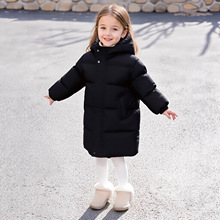 女童棉服外套2025新款中大童冬装加绒加厚棉衣儿童中长款派克服女
