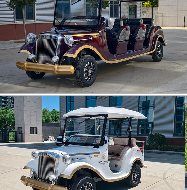 8-Seater Electric Sightseeing Car for Tourist Areas, Real Estate Sales Offices, House Viewings, Hotel Receptions, and Vintage Car Tours