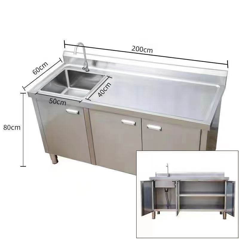 Largo 200 ancho 60 alto 80 piscina izquierda plataforma derecha / Modelo engrosado de acero inoxidable 304 [Super carga sin óxido]