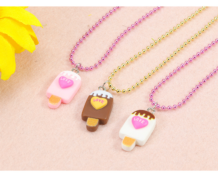 Cute Ice Cream Letter Plastic Resin Girl's Rings Necklace display picture 1