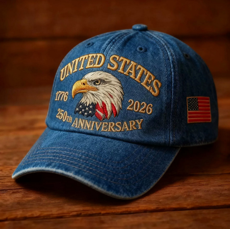Nuevo sombrero de impresión transfronteriza para hombres hace viejos sombreros de béisbol retro Europeos y estadounidenses 250 años conmemorativo sombrero de lengua de lazo