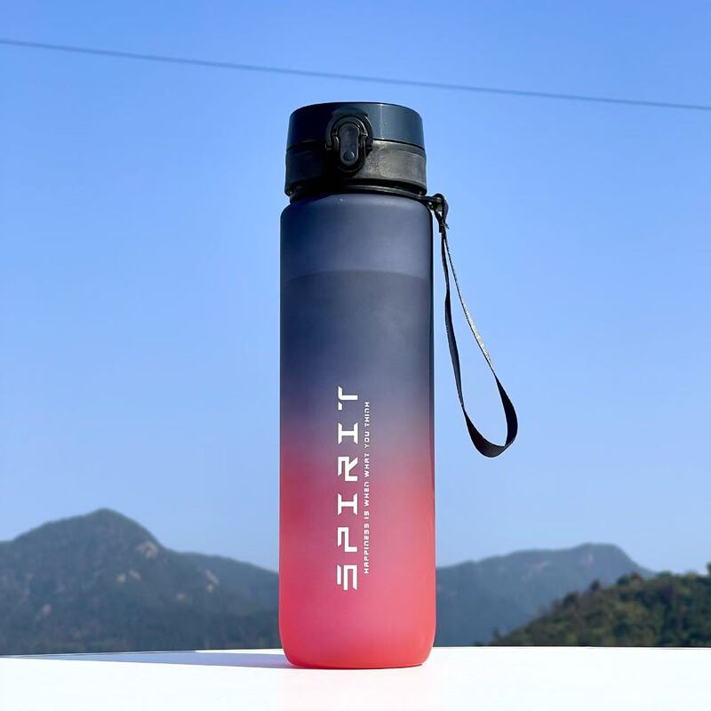 高颜值渐变运动杯1L防漏太空杯大容量带刻度户外健身户外运动水杯|undefined