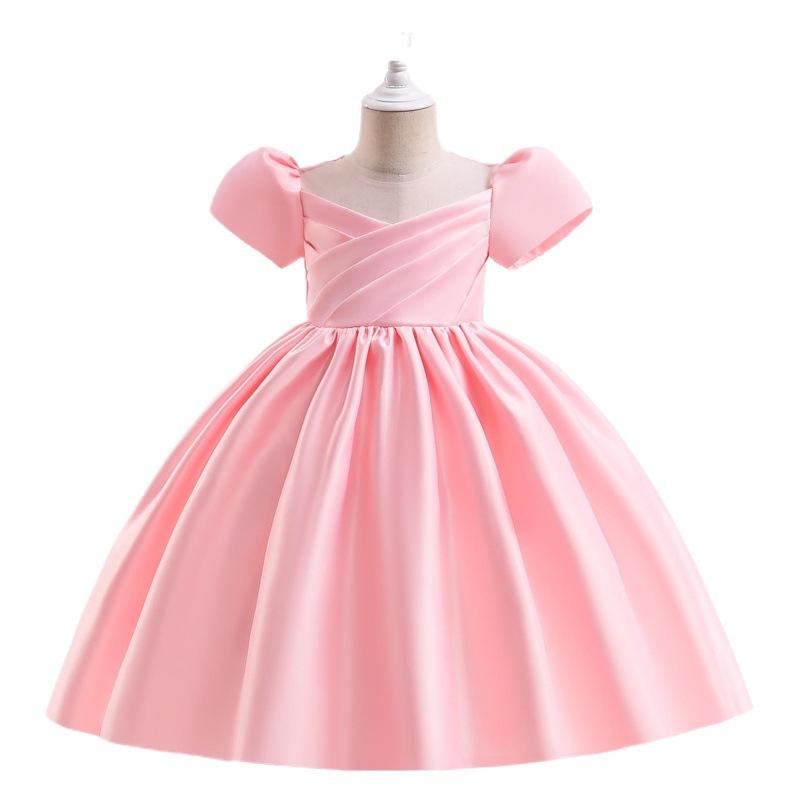 Amazon vestido de niña vestido de cumpleaños europeo y americano manga corta para niños niña de las flores traje de boda Vestido de princesa image 1