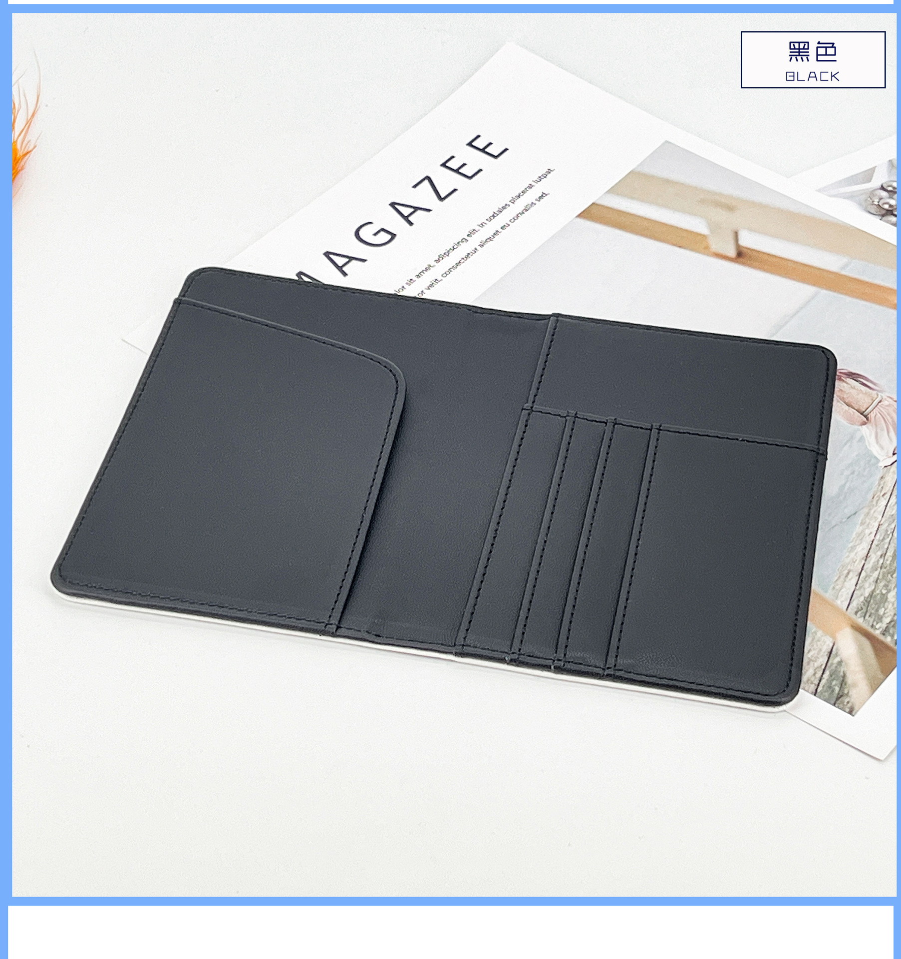 Heat Transfer Sublimation Passport Holder Multi-function Passport Card Case ID Card Holder Travel Long Style Pure Color Passport Cover Wholesale