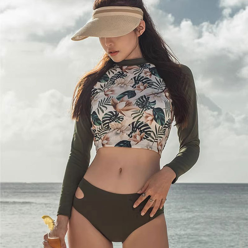 Transfronterizos coreanos slimming protector solar impresión de manga larga medusa trajes deportivos trajes de baño de mujer trajes de baño al por mayor