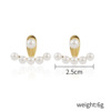 Retro fashionable earrings from pearl, European style, simple and elegant design