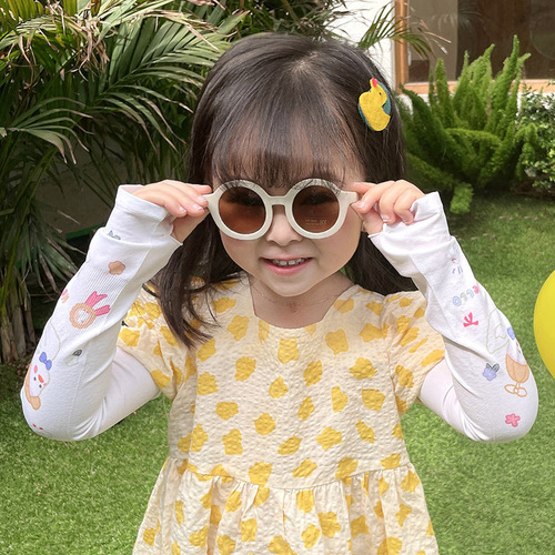 儿童墨镜 儿童太阳镜 防紫外线复古时尚卡通宝宝遮阳拍照走秀眼镜