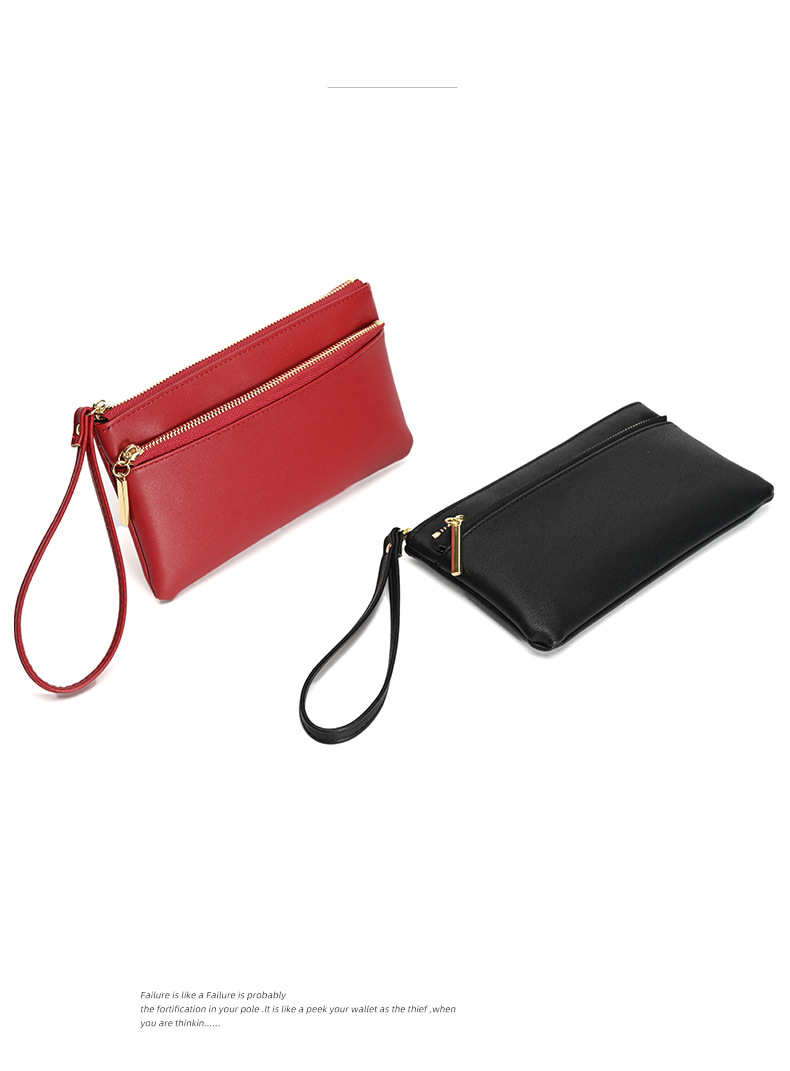 Women's Solid Color Pu Leather Zipper Wallets display picture 2