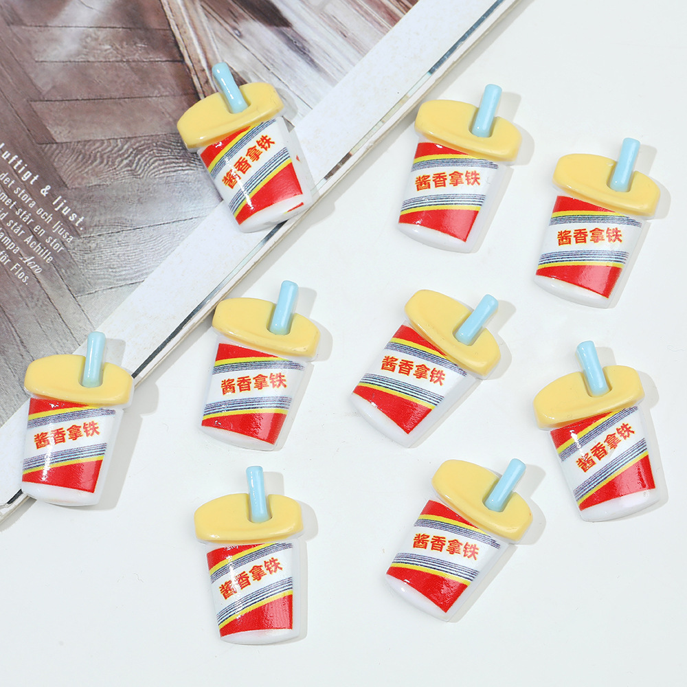 Simulación miniatura salsa latte resina modelo DIY crema pegamento resina horquilla teléfono móvil Shell parche hecho a mano al por mayor