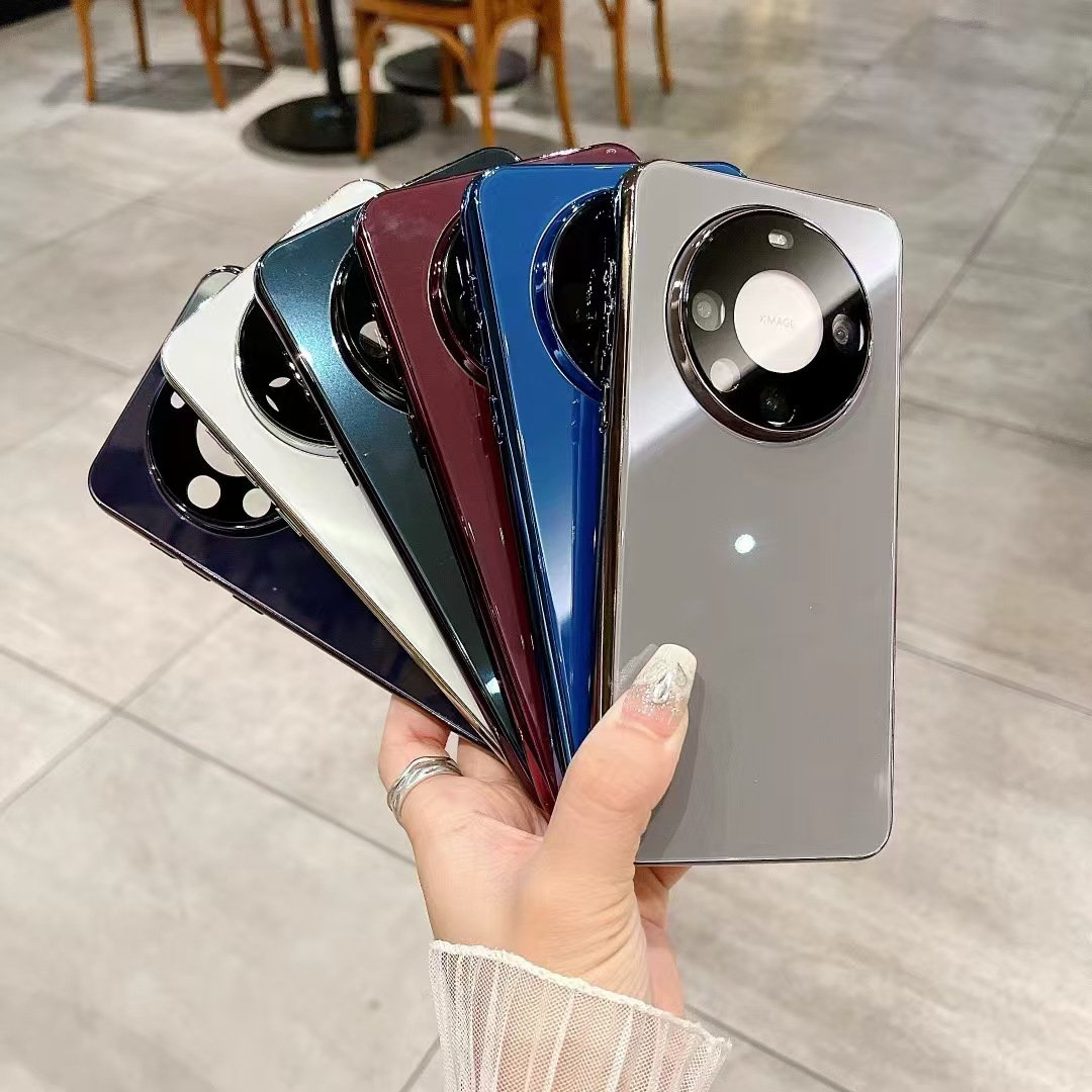 Enchapado en color puro Apple 16ProMax carcasa de vidrio cristal de hielo Huawei mate70pro carcasa del teléfono móvil para Huawei p70