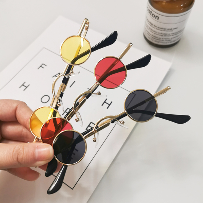 Mok Korean version of the round frame ink mirror women's personality small frame sunglasses net red street shooting vintage decorative glasses spot wholesale