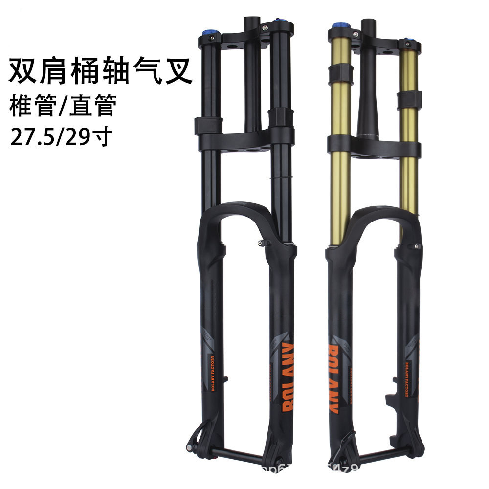 Bolany doble hombro eje de barril horquilla de gas 27.5 29 pulgadas bicicleta de montaña amortiguación amortiguador presión de aire horquilla delantera 15*110mm