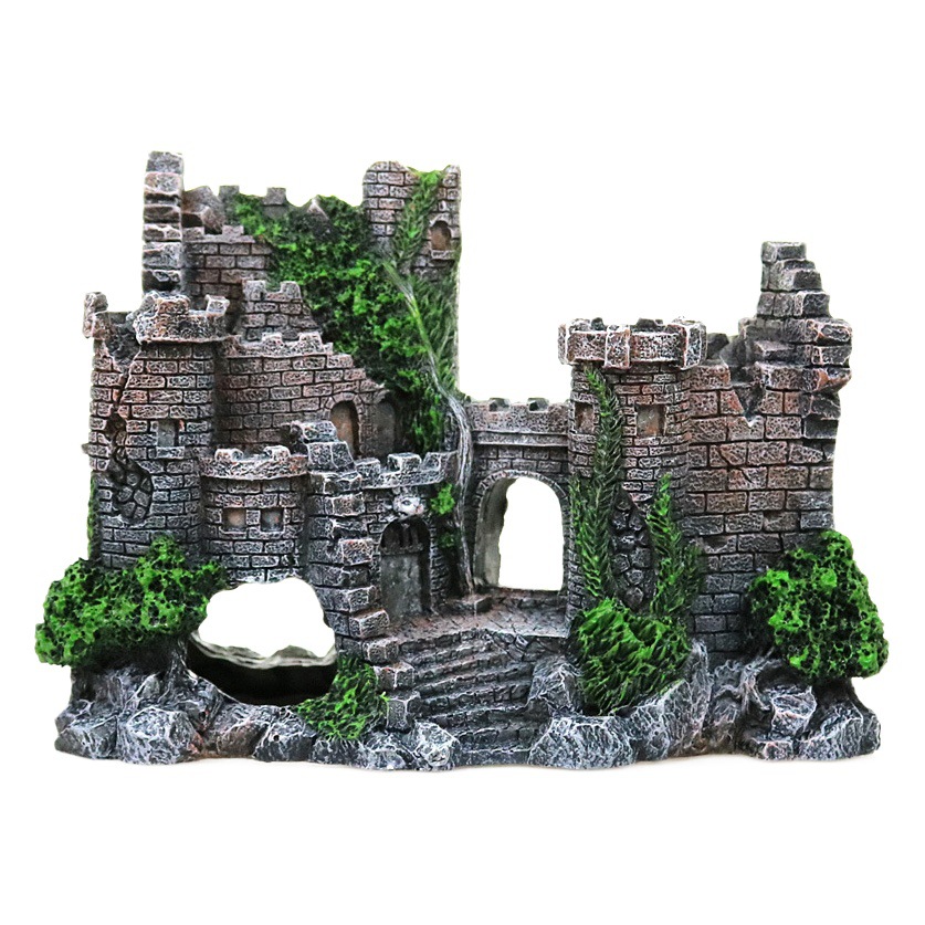 Decoraciones populares para acuarios transfronterizos, decoraciones de reptiles estilo castillo europeo, paisajismo de jardinería, rocalla pequeña, micro-paisaje, cueva de roca