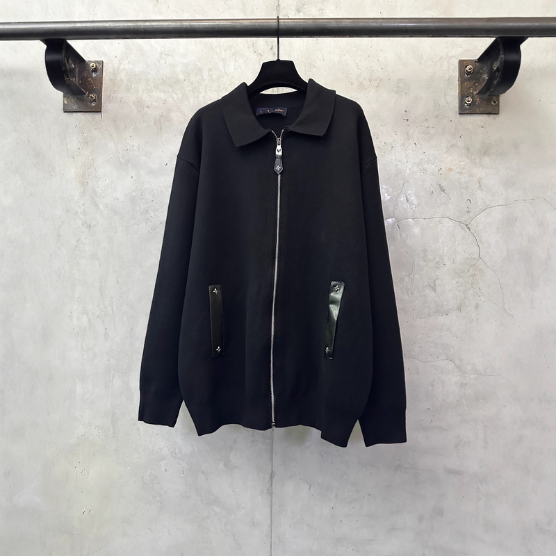 Ceiling Poison Version Donkey Leather Cotton Wool Blended Wool Knitted Tunic Jacket for Men and Women