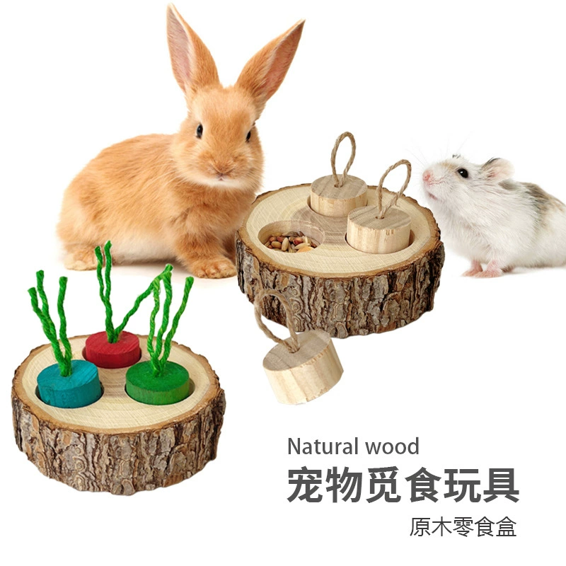 Деревянный хомяк Игрушка Домашние животные Кормление Корм Корм Корм Кролик Морская свинка