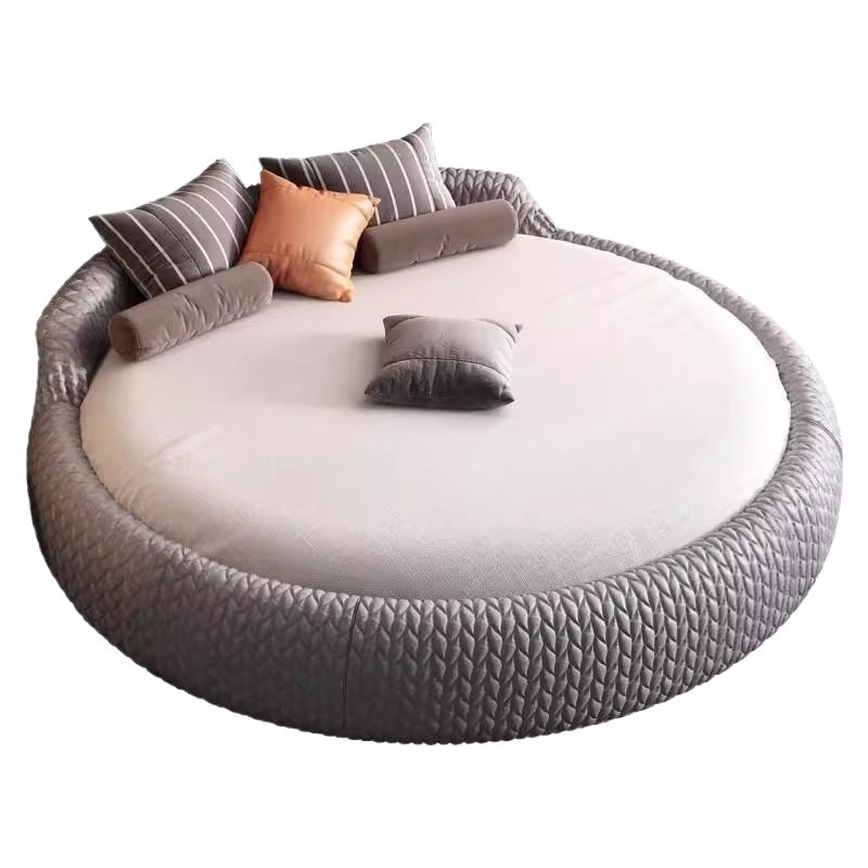 Fábrica directa 2026 nueva cama doble silenciosa moderna simple cama de matrimonio hotel pareja cama redonda de madera image 5