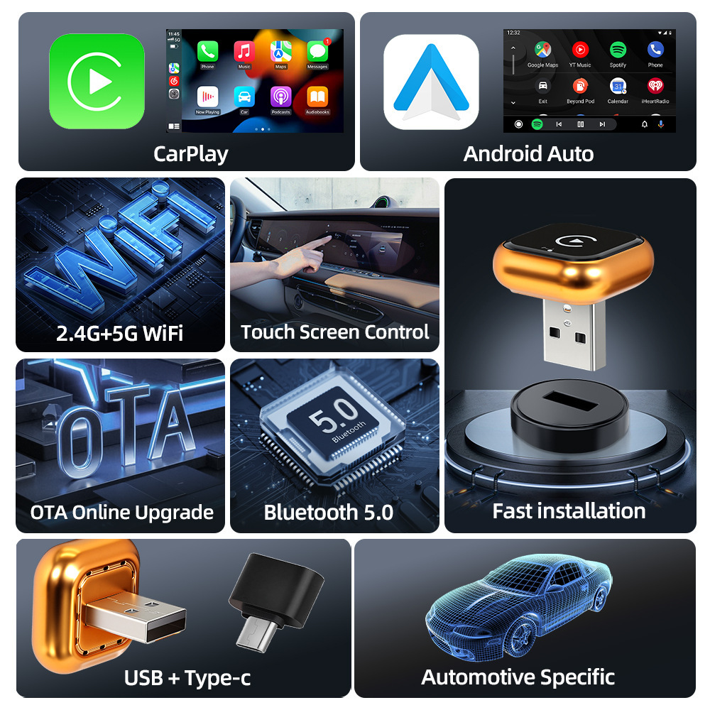 Car Wireless Carplay Box Android Car Interconnect Box Android Auto Car Source Factory