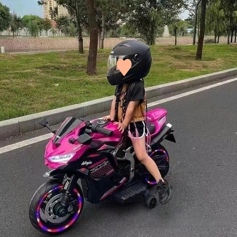 超大号儿童电动车摩托车可坐男孩女孩宝宝大人双人充电玩具车童车