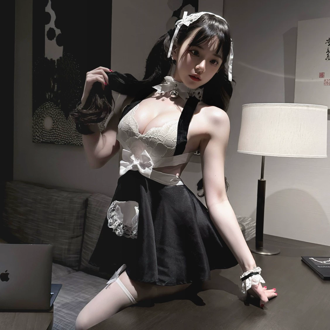 Sexy underwear, belt with bow, uniform
