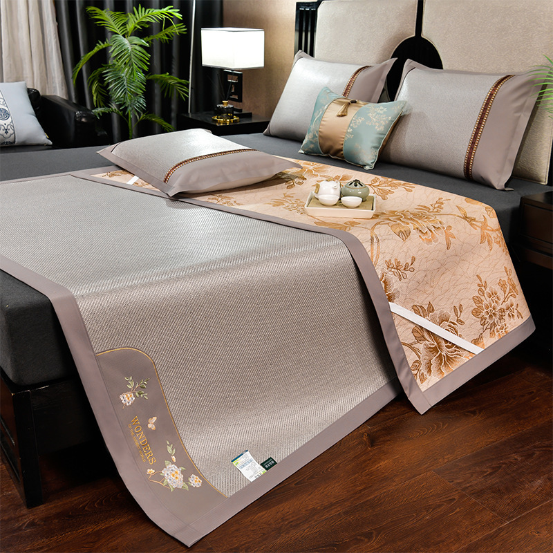 [폭발 추천] 얼음 등나무 매트-수국 꽃-실버 그레이