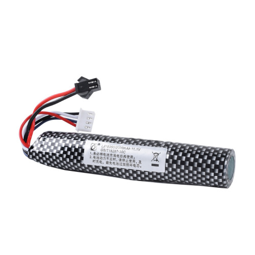 18350 toy soft bullet gun 11.1V lithium battery 2000mAH cylindrical high power SM plug strip holder